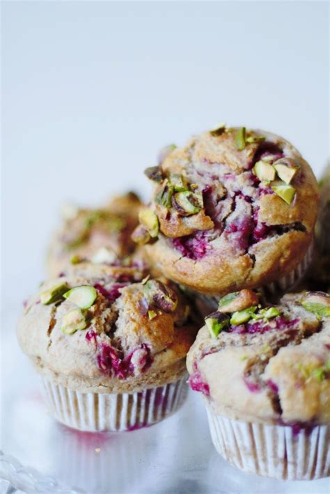 Sugar Free Pistachio and Raspberry Muffins