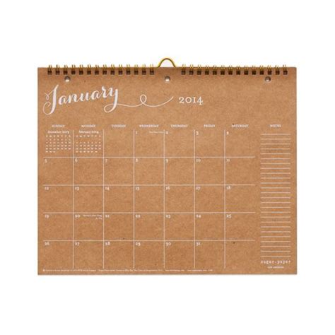 Sugar Paper Wall Calendar