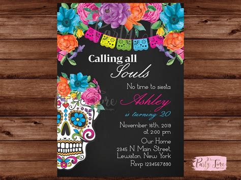 Sugar Skull Birthday Invitations Party Print Express