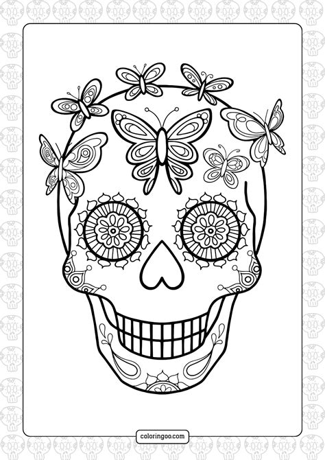 Sugar Skull Coloring Pages Free