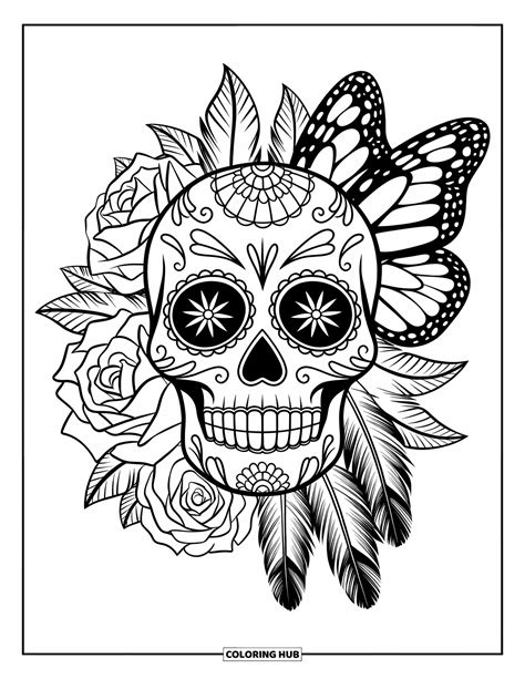 Sugar Skull Coloring Shee