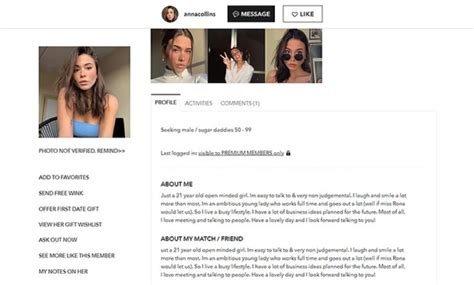 Sugar baby profile examples