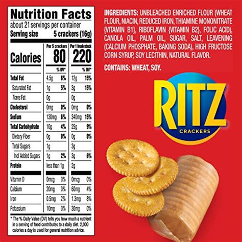 Sugar in Ritz round crackers - Nutrition Facts for Ritz