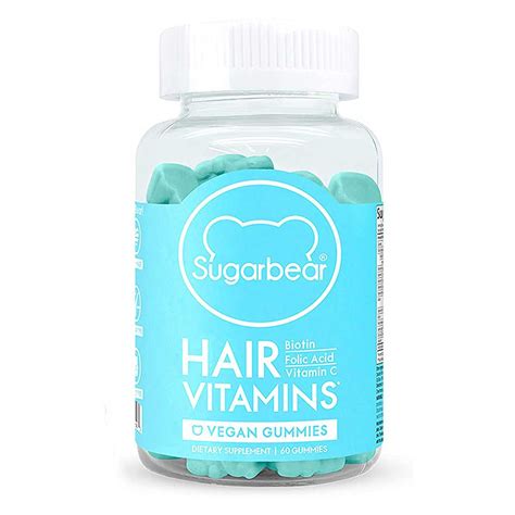 Sugarbearhair hair. Hair Vitamins Gummies with Biotin 5000 mcg Vitamin E & C Support Hair Growth, Premium Vegetarian Non-GMO, for Stronger Beautiful Hair, Skin & Nails Supplement - 60 Gummy Bears 4.4 out of 5 stars 11,612 