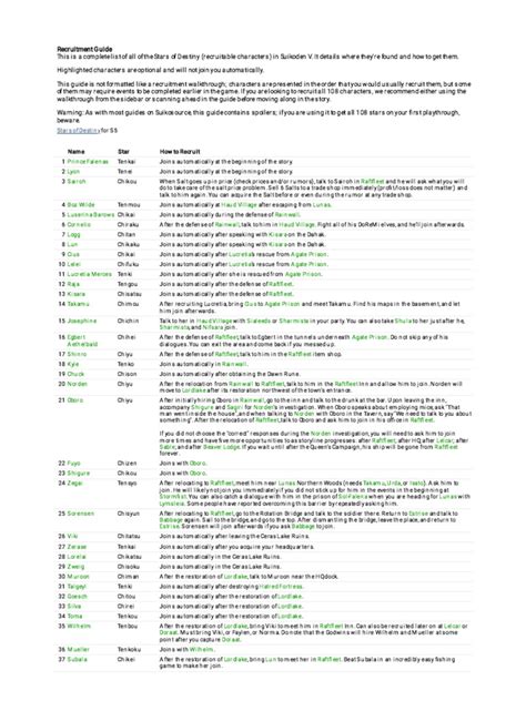 Suikoden 5 recruitment guide. docx), PDF File (.  Most RPGs of the time ...