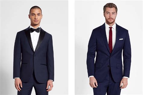 Suit vs tux. Easy: Tuxedos are worn with bow ties and suits either with or without a tie. Tuxedos have satin lapels, which can even be from a different shade while suits lapels are made of the same fabric. Tuxedos have also satin buttons while suits have the usual suit buttons, not covered by a piece of satin fabric. Tuxedo pants include a satin stripe ... 