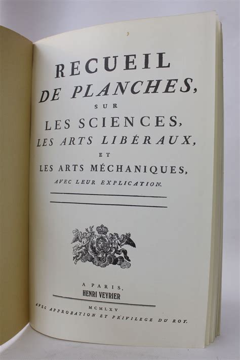Suite du recueil de planches sur les sciences, les arts libéraux et les arts méchaniques avec leur explication. - Mclaren f1 owners manual for sale.
