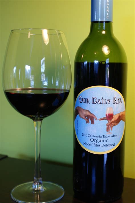 Sulfate free wine. USDA Organic. Gluten free. Vegan. Certified Organic by: California Certified Organic Farmers. Organic since 1989. No detectable sulfites. At Our Daily Wines, we ... 