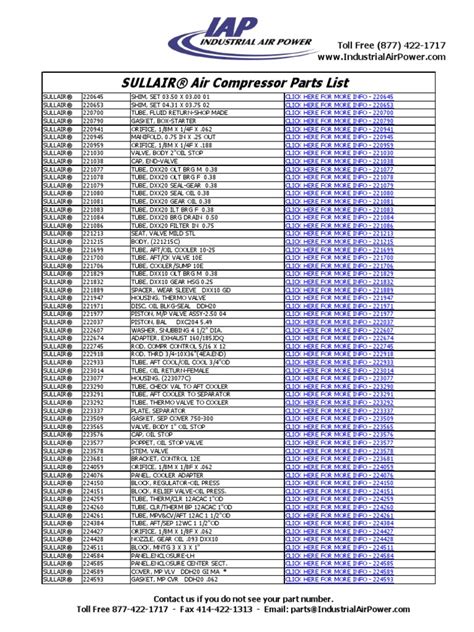 Sullair Parts Catalog