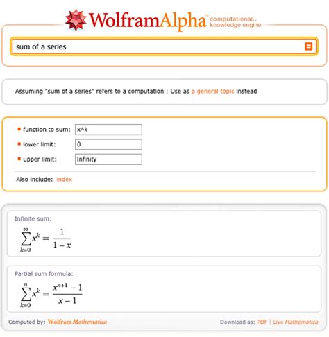 Sum Calculator Wolfram