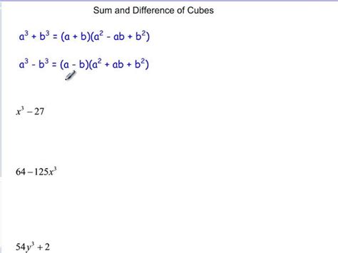 Sum and Difference of Cubes on Vimeo