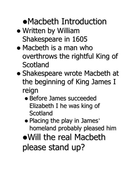 Summary of the story macbeth. SparkNotes Plus subscription is $4.99/month or $24.99/year as selected above. The free trial period is the first 7 days of your subscription. ... Three “black and midnight hags” who plot mischief against Macbeth using charms, spells, and prophecies. Their predictions prompt him to murder Duncan, to order the deaths of Banquo and his son ... 