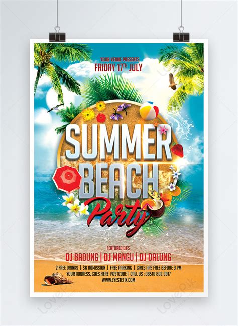 Summer Event Party Free PSD Flyer Template StockPSD