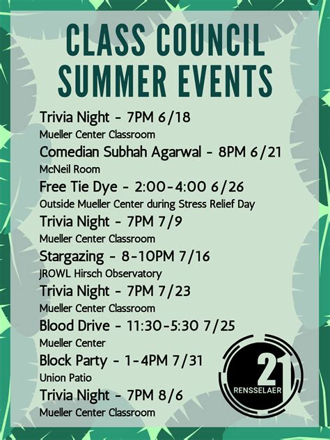 Summer Events with Class of 2021 Council r/RPI
