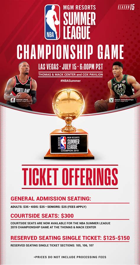 Summer League Ticket Prices