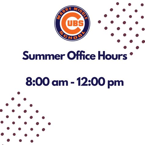 Summer Office Hours Mabry Middle School