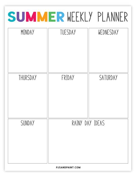Summer Planner Template