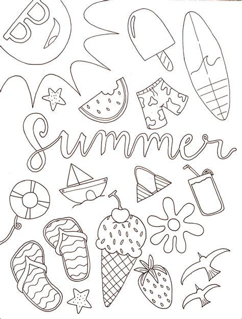 Summer Season Printable Summer Coloring Pages