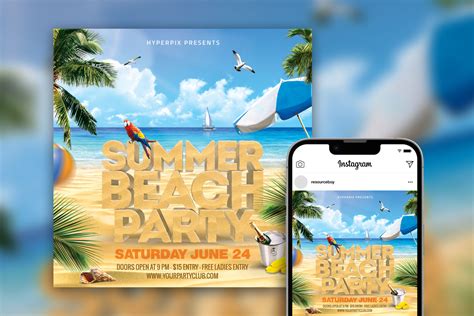 Summer Time Free Instagram Post PSD Template StockPSD
