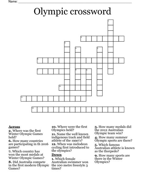 Summer olympics sport crossword clue. The Crossword Solver found 30 answers to "1936 Summer Olympics host city (6)", 6 letters crossword clue. The Crossword Solver finds answers to classic crosswords and cryptic crossword puzzles. Enter the length or pattern for better results. Click the answer to find similar crossword clues . A clue is required. 