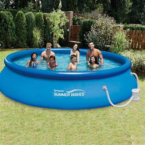 Spend the hot summer cooling off with your Summer Waves 10ft x 30in Above Ground Frame Swimming Pool Set & Pump.This complete pool kit has everything you need to set up and maintain your pool so you spend more time chilling in the water and less time buying accessories and supplies. It comes with an RX330 filter pump. The whole thing can be …. 