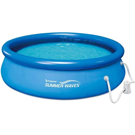 Summer waves quick set pool 10 ft. Amazon.com: Summer Waves P1001236A Quick Set 12ft x 3ft Outdoor Inflatable Ring Above Ground Outdoor Swimming Pool with GFCI RX300 Filter Pump System, ... Have a blast cooling off in the Summer Waves 12 ft Quick Set Ring Pool. With the Quick Set technology, simply inflate the top ring, and the pool will rise as it fills with water. ... 