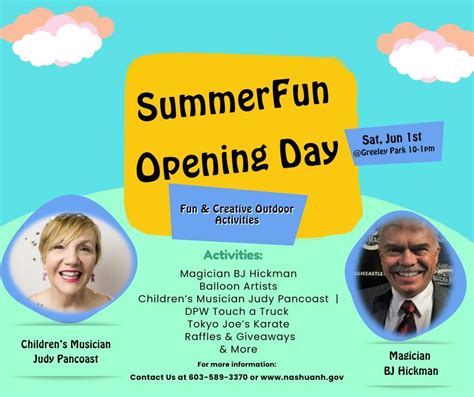 SummerFun Opening Day! Greeley Park, Nashua, NH June 18, …