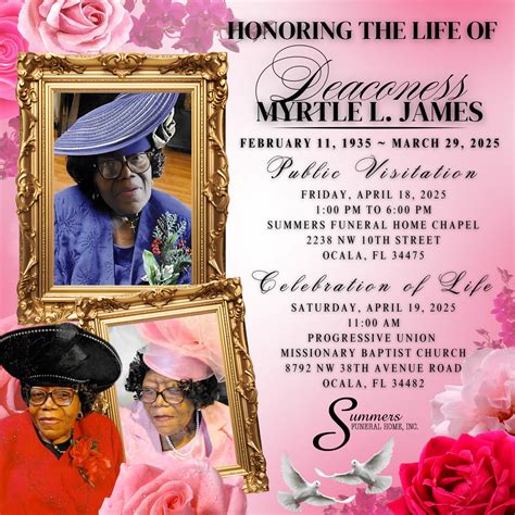 Summers funeral home ocala florida.  Celebration of Life services will b...