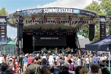 Summerstage. SummerStage annually presents nearly 80 free and benefit performances in Central Park and neighborhood parks throughout the five boroughs to 217,000 fans. With … 