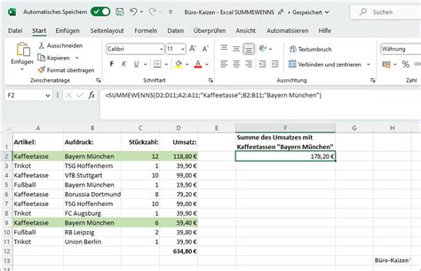 Summewenn excel