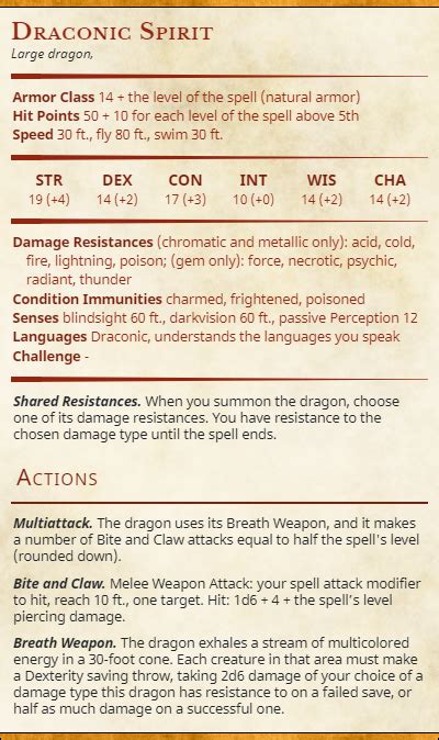Summon draconic spirit 5e. Things To Know About Summon draconic spirit 5e. 