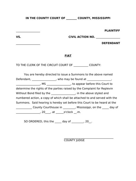 Summons Example