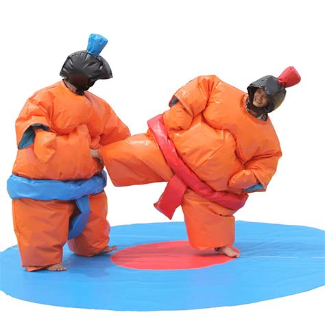 Sumo search adult. Polyester ; Imported ; Adult one size fits most wearer from 5' to 6'4" (150cm to 190cm) tall. Even people with heavy weight can wear it. Package includes: 1 piece Suit, 1 X head piece, 1 X air blower, 1 X battery pack and user manual. 