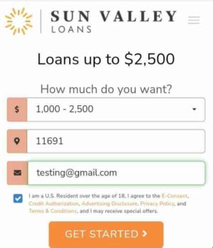 sun valley loans.com is a suspicious website, given a