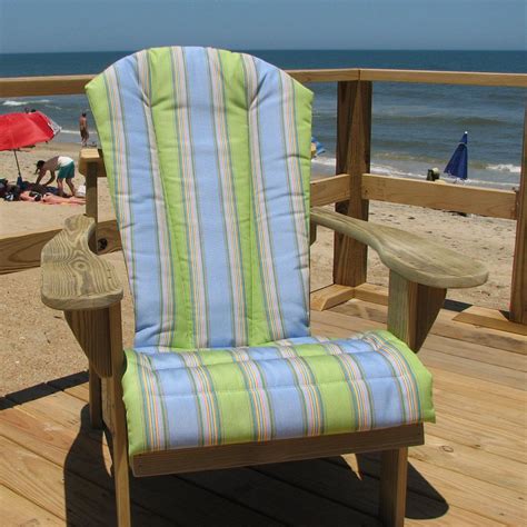 DESCRIPTION: Adirondack Chair Cushion (s) are crafted from premium-grade densified fiberfill filling (not foam) with Sunbrella, Sunfield, or Outdura outdoor fabrics, which are specifically suited for outdoor use. These cushions are not foam-filled like many outdoor cushions.. 