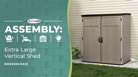 The Stow-Away® Horizontal Shed. At 70 cu. ft., this Horizontal Shed by Suncast® is the perfect solution for hiding your unsightly garbage cans and organizing your lawn and garden equipment. The storage space is sufficient for holding up to two – 96-gallon waste containers, or it can house other items such as furniture cushions, bicycles ... . Suncast 6x5 shed instructions