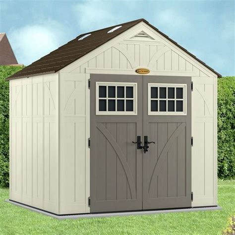Suncast tremont shed 8x7 instructions. This Suncast Tremont Shed is designed to meet a variety of storage needs. Each Suncast 8' x 7' shed also has wide double doors that grant easy access and the ability to store big, bulky items. The beautiful shingle-style roof is angled to help rain and snow slide right off. 