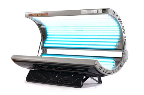 This top of the line 220-volt tanning bed is powered with 32 high 