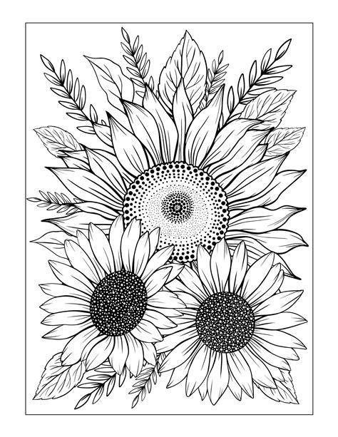 Sunflower Coloring Shee