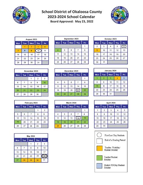 Sunflower County Consolidated School District Calendar 2024-2024