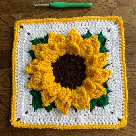 Sunflower Granny Square Free Pattern Web This Pattern Is Available As A