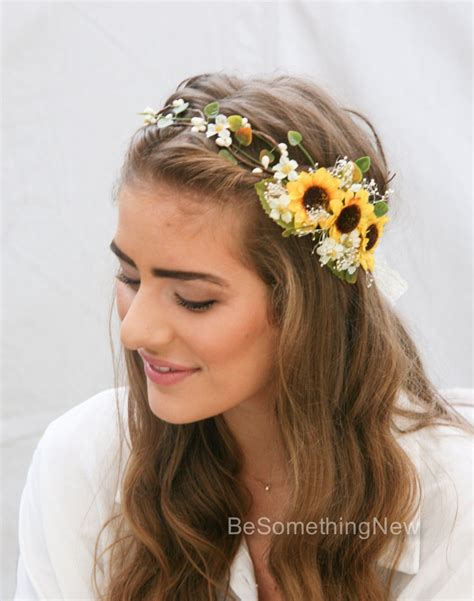 Sunflower Headband Crown Sunflower Hair Wreath Daisy Boho Flower …