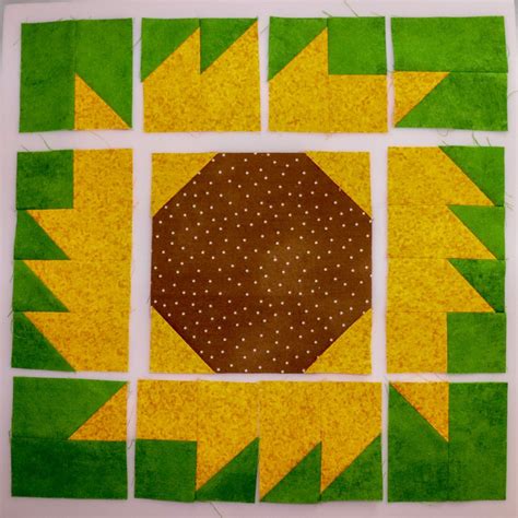 Sunflower Quilt Block Pattern Digital Download Sandystar Designs