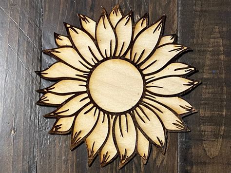 Sunflower Wood Cutout - Etsy