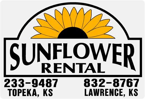 Sunflower Rental, Lawrence 3301 W 6th St Lawrence, KS 66049 785-832-8767 800-294-8767 toll-free Location Map. Blue Springs Rental 1615 W 40 Hwy Blue Springs, MO 64015 816-229-3333 888-294-6388 toll-free Location Map. Serving Northeast Kansas and Northwest Missouri for over 60 years .... 