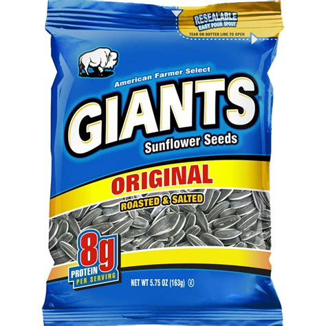 Sunflower seeds brands. 3.4. (17) Write a review. Tangy dill pickle flavor plus DAVID jumbo size sunflower seeds hit the spot. Available Sizes: 5.25 oz. See ingredients, nutrition, and other product information here. Buy Now. 