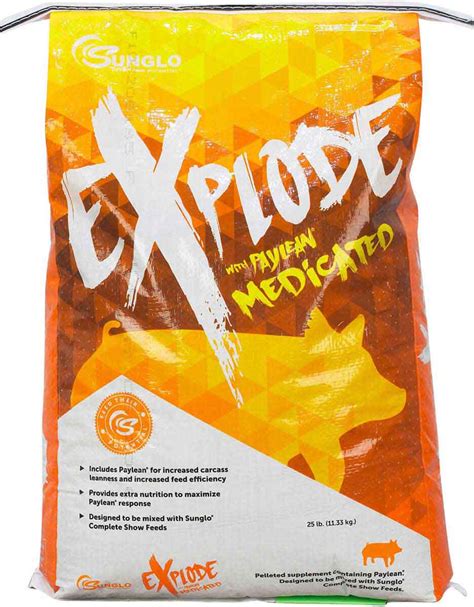 Sunglo feeds. Show Cattle Explosion is pelleted, time-tested and has fed as many winners across the country as any Optaflexx based supplement on the market. If you prefer to drench, use Man Up. Man Up contains additional fat sources and was originally developed for the use on slick shorn cattle to be utilized as a drench since it is … 