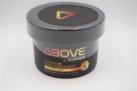 Make it a routine Save 20%. $48.00. Add to cart. Discover our most potent delta-8 experience. These Above gummies have 25mg of delta-8 THC paired with live resin extract for a rich, full-body feeling. Ingredients: Cane Sugar, Light Corn Syrup (Corn Syrup, Salt, Vanilla), Apple Pectin, Water, Citric Acid Anhydrous, High Oleic Safflower Oil .... 