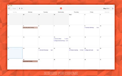 Sunrise Calendar App for Chrome Impresses with Style and Substance