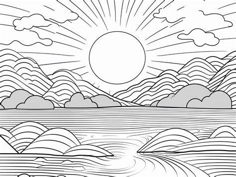 Sunrise Coloring Page